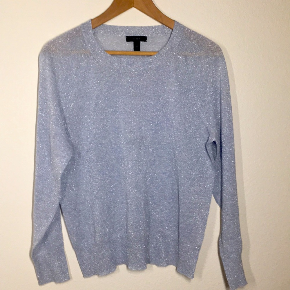J Crew sparkling blue sheer sweater